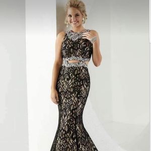 Black Tiffany Lace Gown